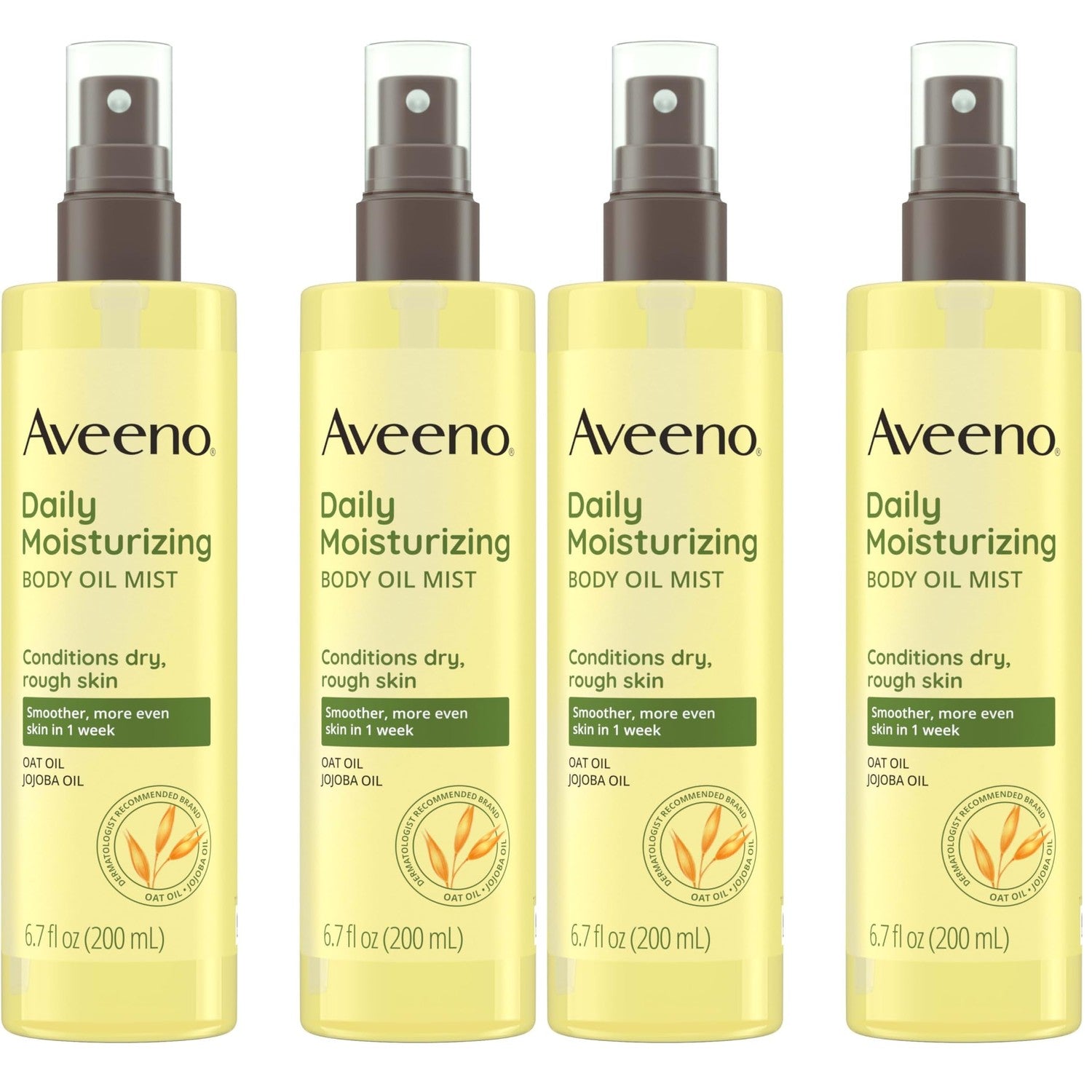 Aveeno Daily Moisturizing Body Oil Mist with Oat Oil and Jojoba Oil for Rough, Dry, Sensitive Skin, Nourishing Body Spray for Smoother, More Even Skin, Paraben- & Silicone-Free, 6.7 fl. oz