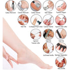 36 in 1 Pedicure Kit, Stainless Steel Foot Care Kit with Foot File | Professional pedicure kit with foot file, foot rasp, callus remover, nail clipper and cuticle pusher for home spa care.