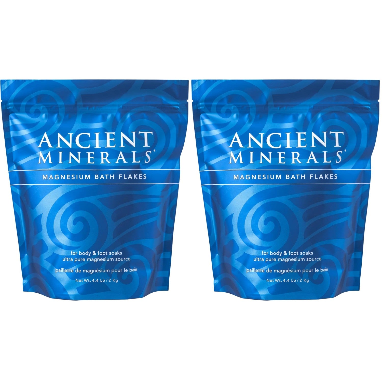 Ancient Minerals Magnesium Bath Flakes, Epsom Salt Alternative, 1.65lb | Pure Zechstein magnesium chloride flakes for soaking & whole-body replenishment. 1.65 lb resealable bag.