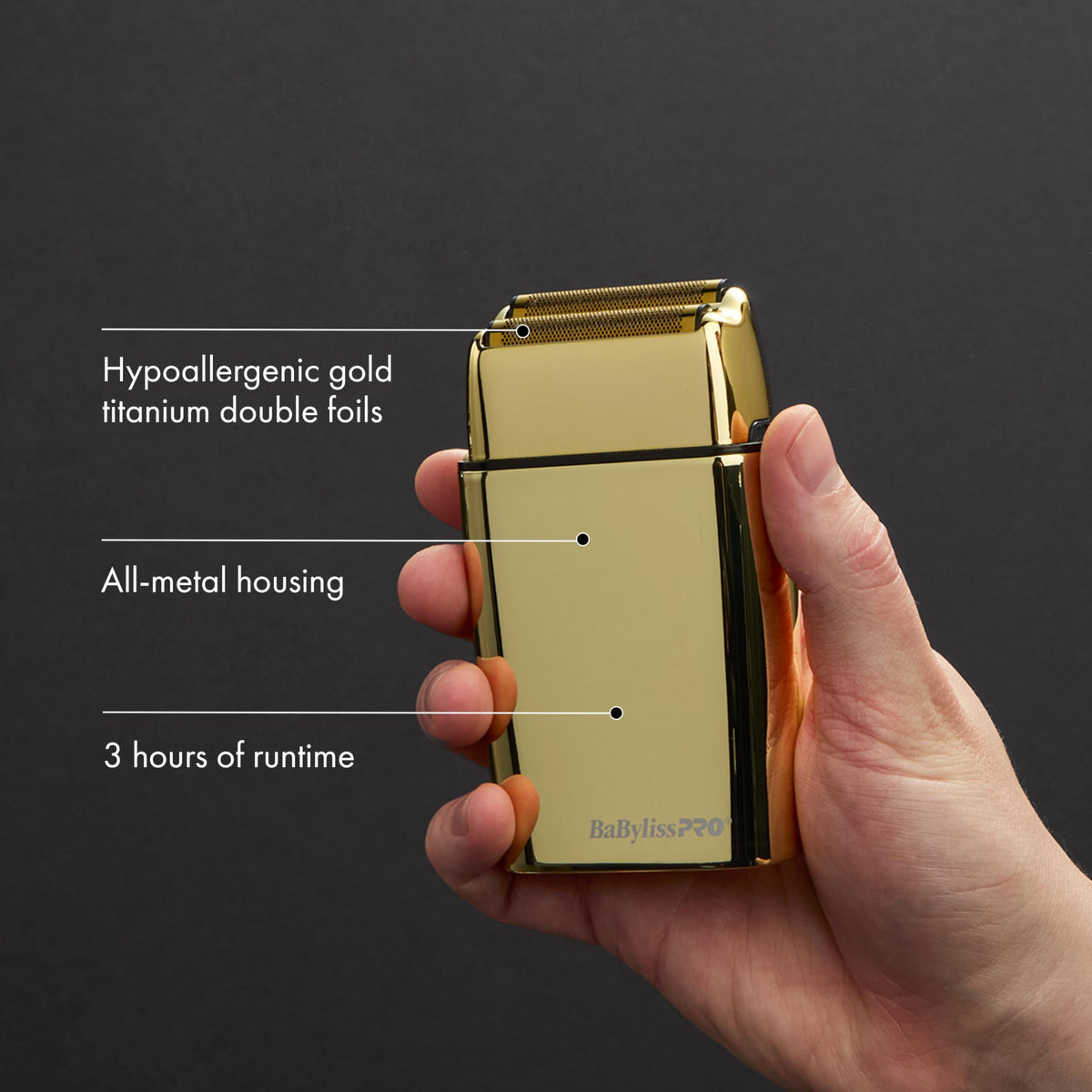 Discover the BaBylissPRO METALFX shaver with hypoallergenic gold titanium foils, all-metal housing, and 3-hour runtime. Verified by CuratCart.
