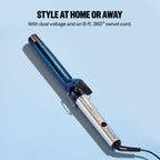 BabylissPRO Nano Titanium Professional Curling Iron featuring dual voltage and an 8-ft. swivel cord for effortless styling.