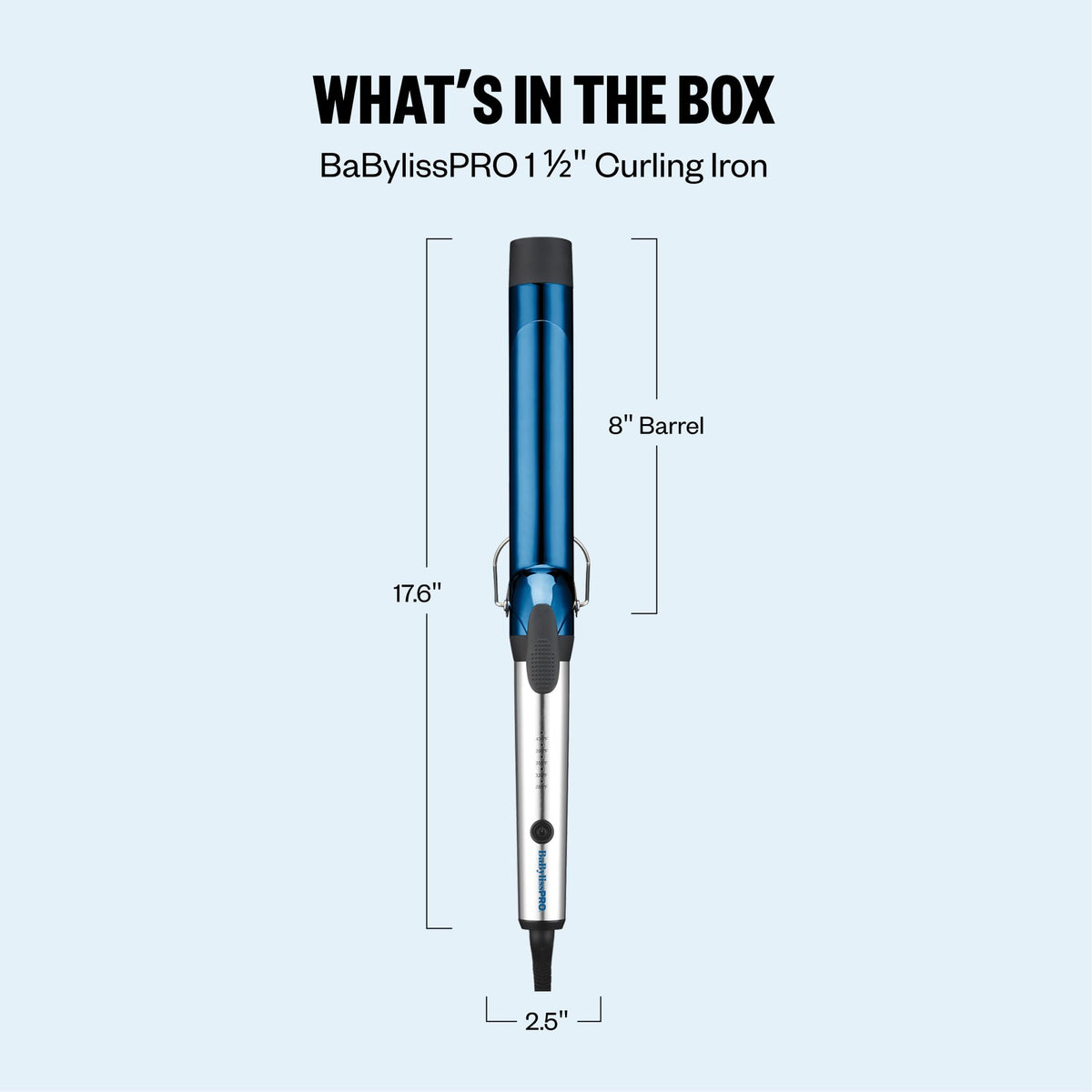 BabylissPRO Nano Titanium curling iron with 8" barrel. Available in India. Order online for stunning curls.
