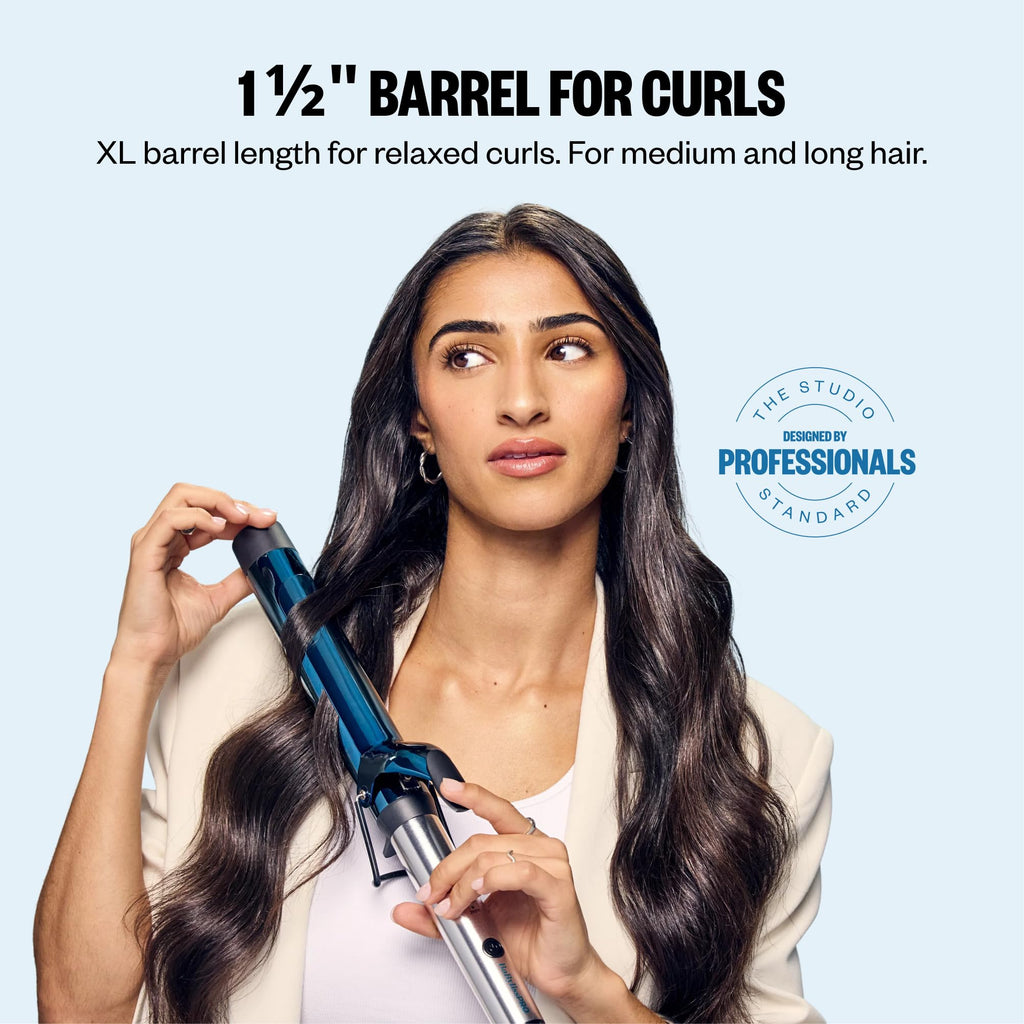 BabylissPRO Nano Titanium curling iron with 1½" barrel, perfect for creating relaxed curls. Available online now!