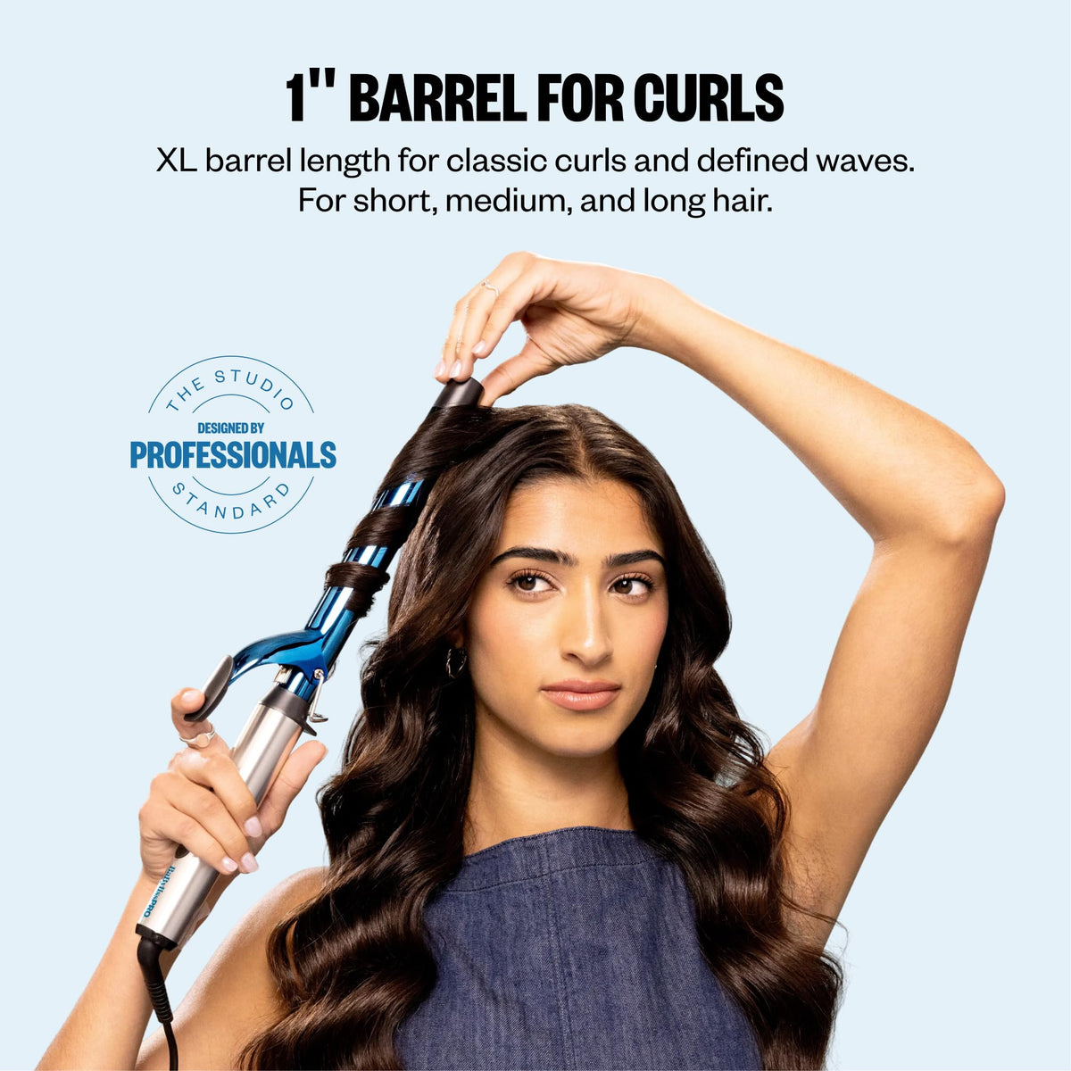 BabylissPRO Nano Titanium curling iron with 1" barrel for defined waves. Order online for delivery in India!