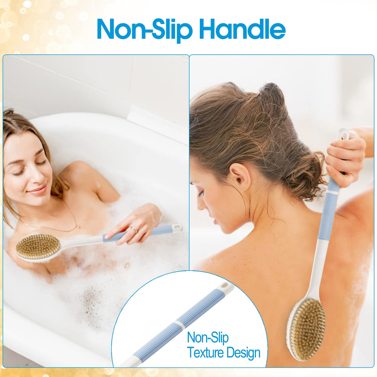 Discover the back scrubber shower brush with a non-slip handle. Order online in India for smooth, exfoliating skin.