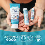 Badger Mineral Sunscreen Lip Balm in high-quality, eco-friendly packaging, ideal for sun protection. Available at Curat Cart.