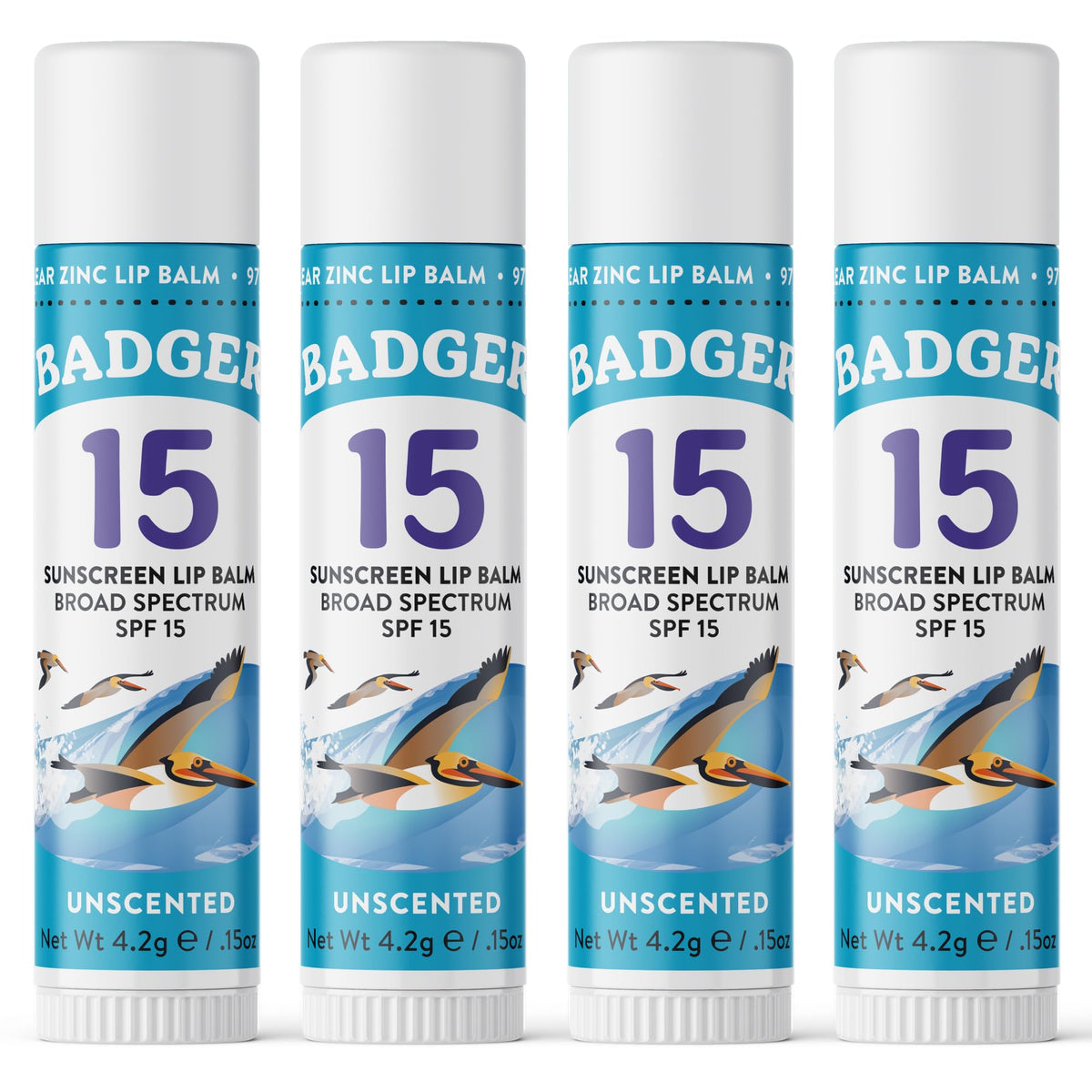 Badger Mineral Sunscreen Lip Balm, premium imported SPF 15, available at Curat Cart for effective sun protection.