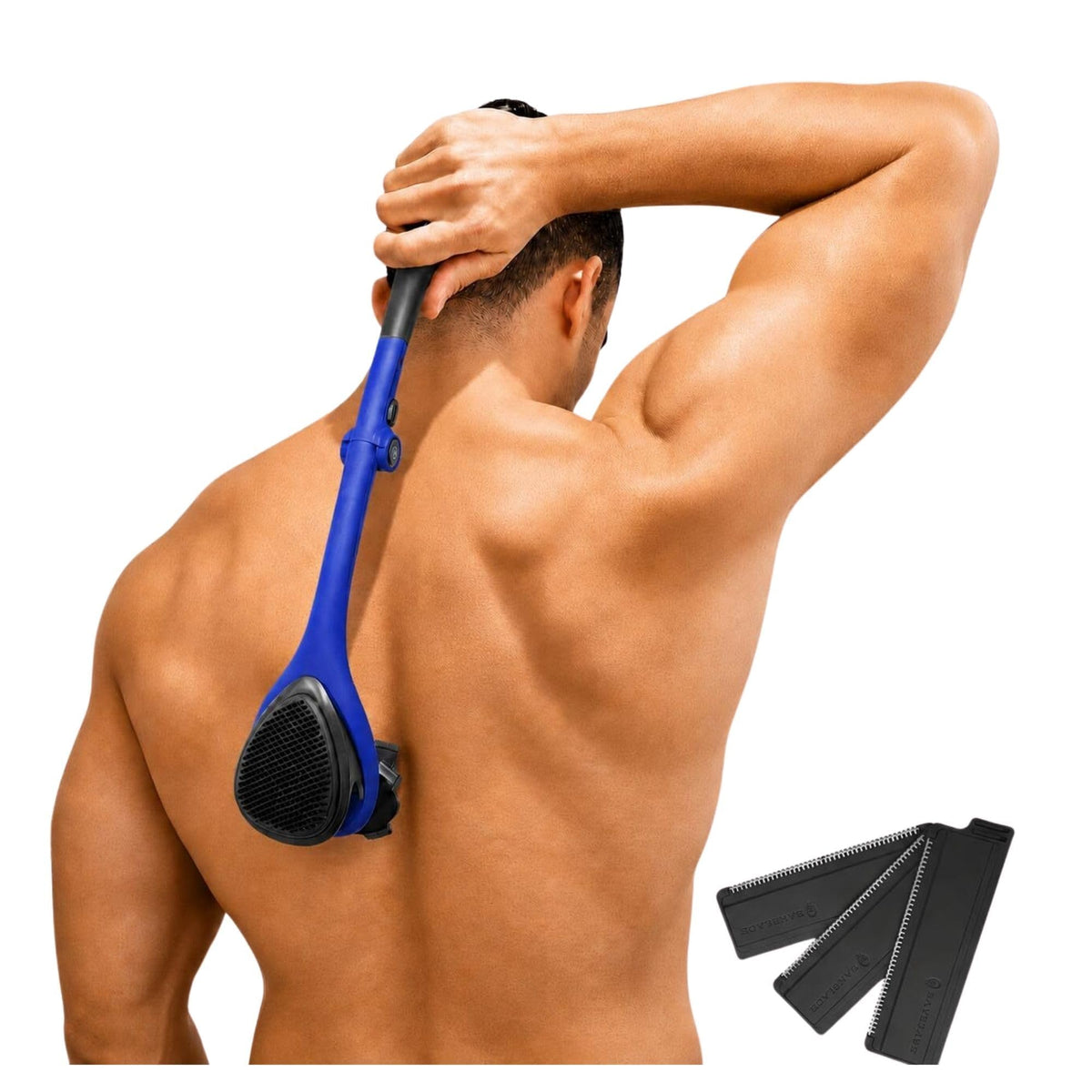 Experience the premium imported BakBlade Elite Back Shaver for effortless grooming, available at Curat Cart.