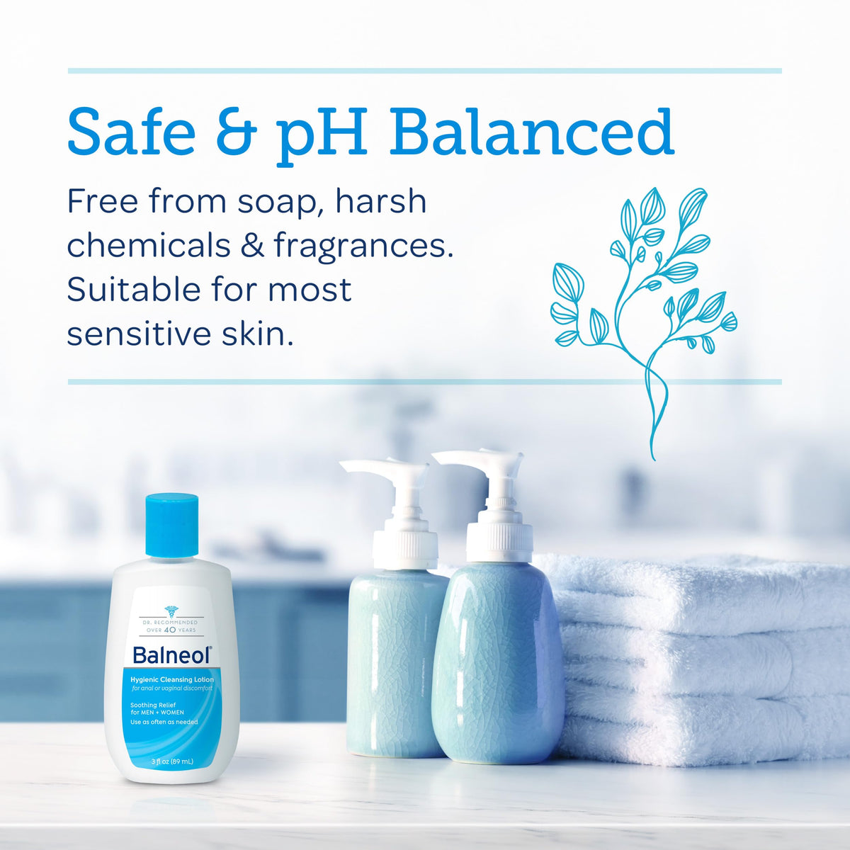 Balneol Cleansing Lotion, safe and pH balanced, perfect for daily use on sensitive skin. Available at Curat Cart.