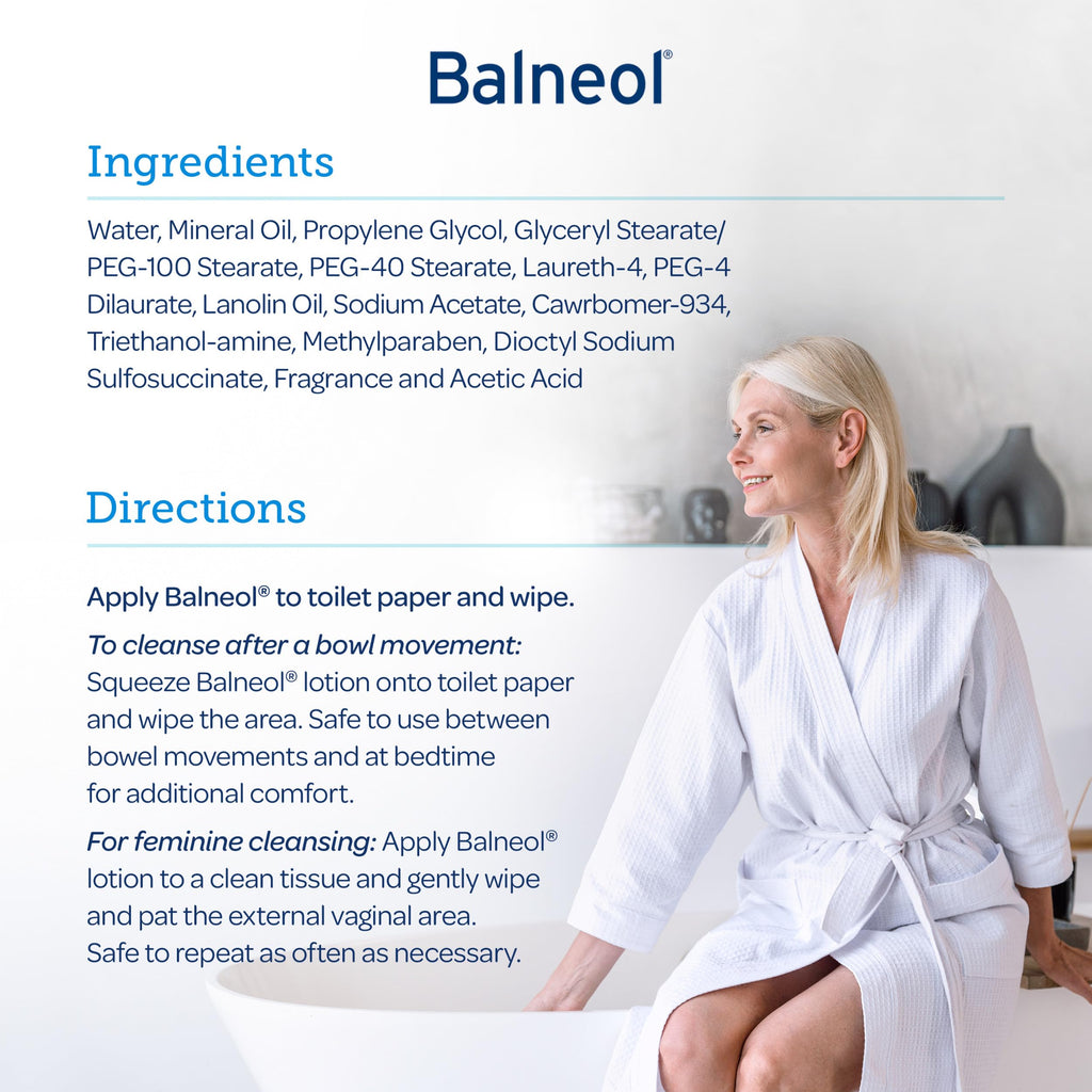 Balneol Cleansing Lotion offers premium imported care for post-bowel movement cleansing. Available at Curat Cart.
