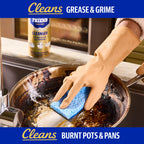 Bar Keepers Friend Powder Cleanser effectively tackles grease and grime, perfect for burnt pots and pans. Premium import available at Curat Cart.