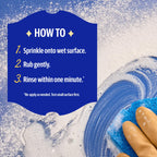 Bar Keepers Friend Powder Cleanser instructions displayed on premium packaging, showcasing effective cleaning steps. Available at Curat Cart.