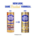Bar Keepers Friend Powder Cleanser showcases new packaging alongside the old design. 100% Authentic and available in India at Curat Cart.