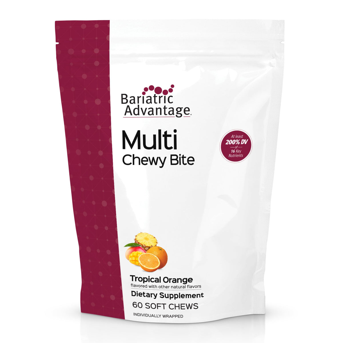 Bariatric Advantage Multi Chewy Bite in Tropical Orange flavor. Order online from CuratCart, available in India.