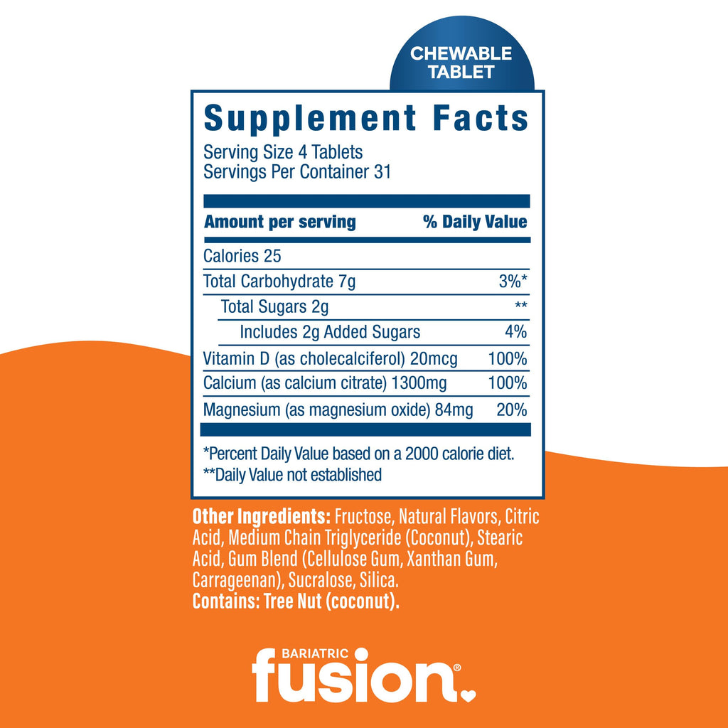 Bariatric Fusion Calcium Citrate Chewable, specially curated by Curat Cart for optimal health. Enjoy essential nutrients in a tasty format.