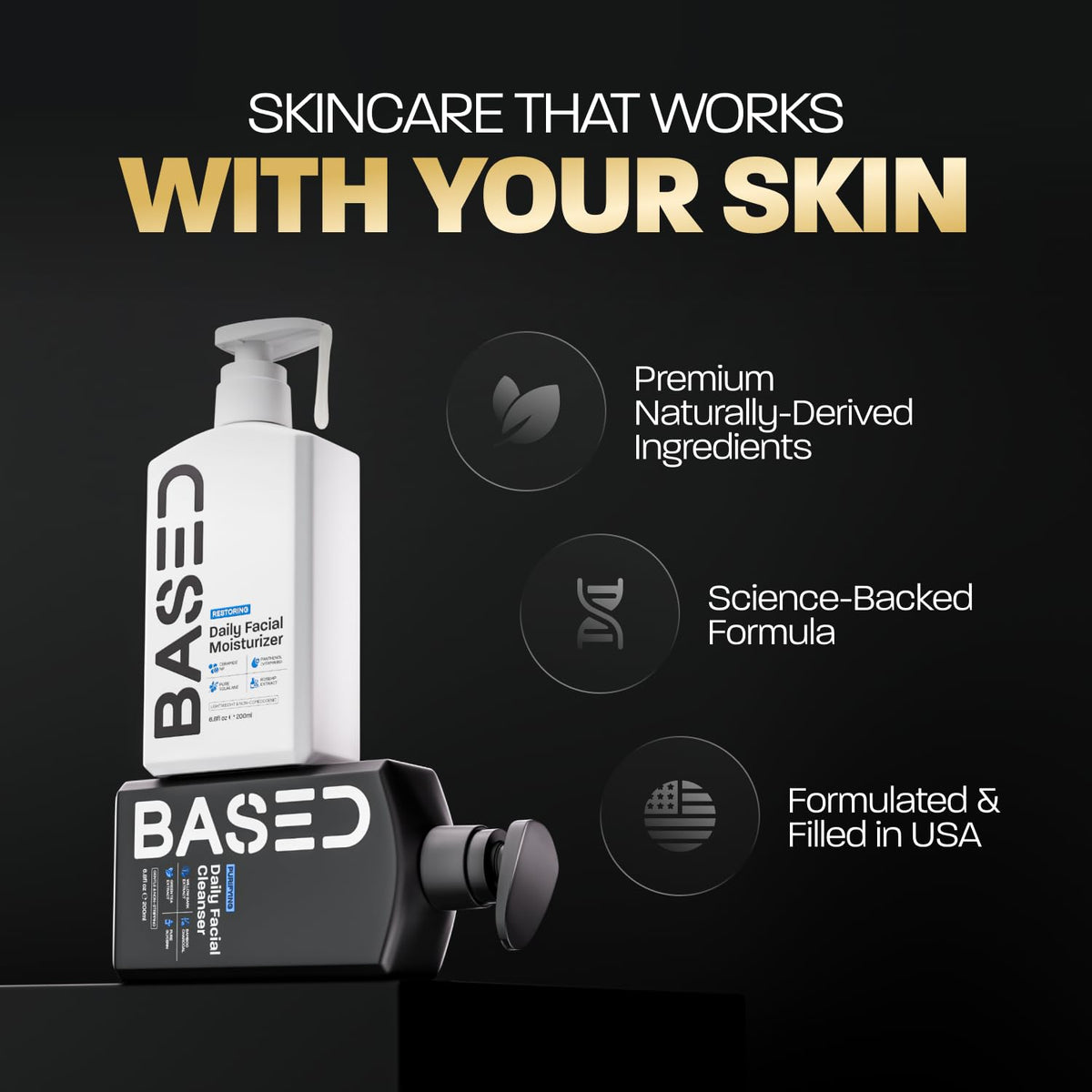 BASED Daily Skincare Duo features premium ingredients and science-backed formulas, verified by CuratCart for quality assurance.