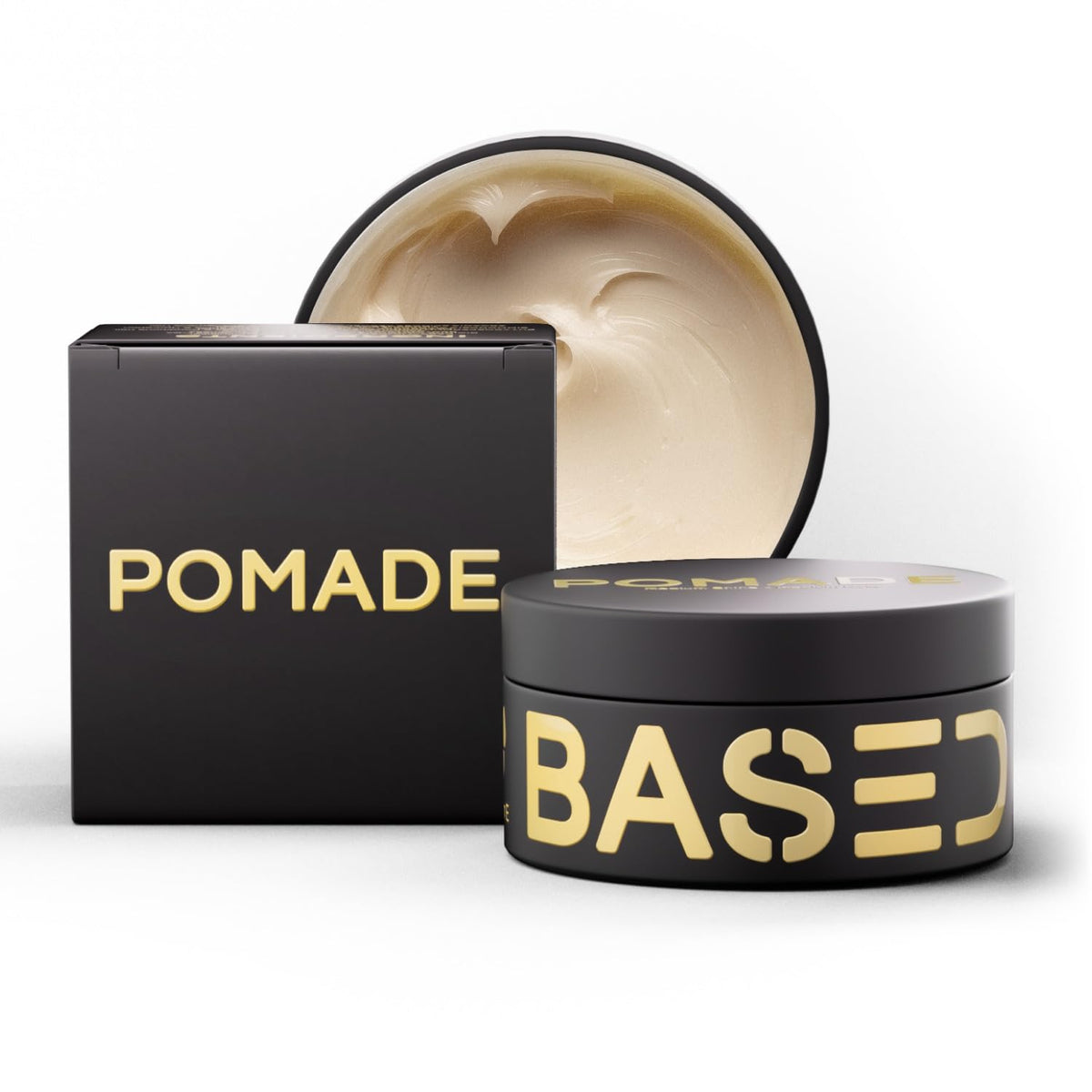 Authentic BASED Pomade for Men in sleek packaging, perfect for styling and grooming with a high-quality finish.