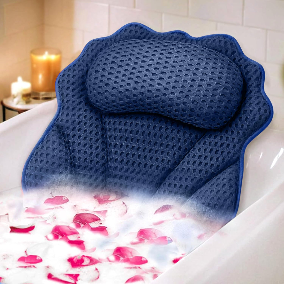Indulge in comfort with the RUVINCE ergonomic bath pillow, designed for genuine relaxation in your tub.