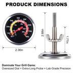Premium imported BBQ Thermometer Smoker Gauge features oversized dial and extra-long probe for precise grilling. Available at Curat Cart.