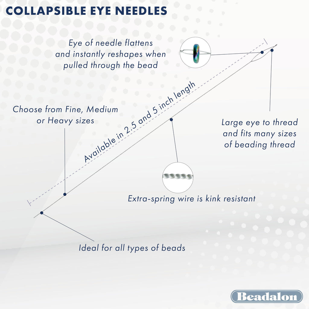 Discover Beadalon Collapsible Eye Needles, specially curated by Curat Cart, ideal for all bead sizes and projects.