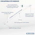 Discover Beadalon Collapsible Eye Needles, specially curated by Curat Cart, ideal for all bead sizes and projects.