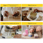 Beesworks Cotton Candle Wick showcased in a step-by-step guide for candle making, available at Curat Cart, 100% Authentic in India.