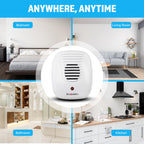 Bell + Howell Ultrasonic Pest Repeller showcased in bedroom, living room, bathroom, and kitchen. 100% Authentic, Available in India at Curat Cart.