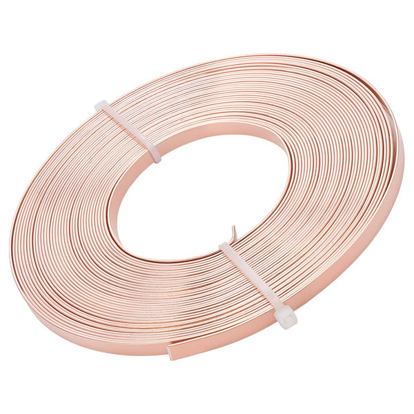 BENECREAT 5mm Wide Aluminum Craft Wire - 18 Gauge, 32 Feet (Copper Color) - Flat Jewelry Wire for Bezel Making, Sculpting, Armature, DIY Earrings & Rings