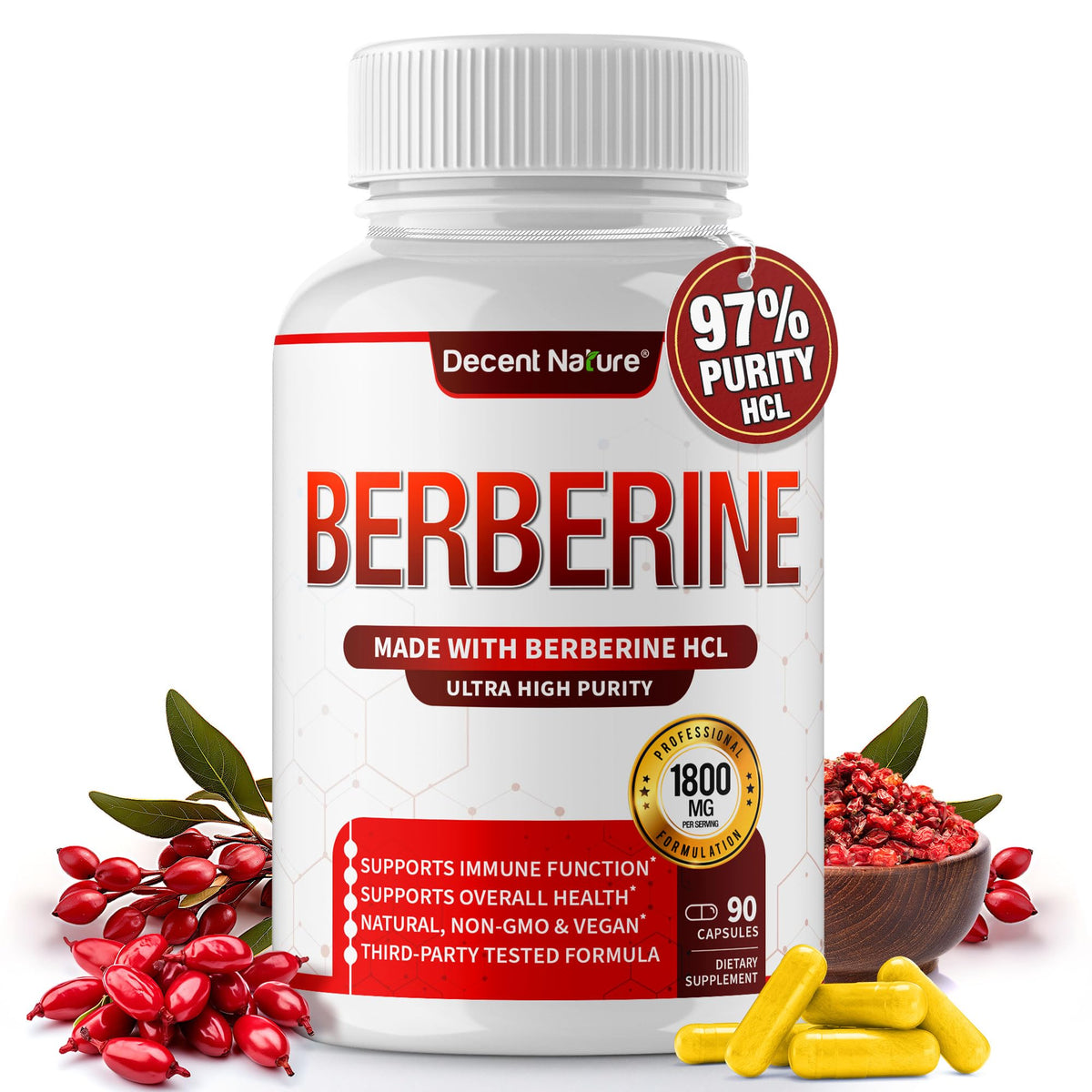 Discover the premium imported Berberine Supplement, supporting overall health with 97% purity, available at Curat Cart.