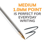 Experience smooth writing with the BIC Cristal Xtra Smooth Pen featuring a medium 1.0mm point, ideal for everyday use. Available at Curat Cart.