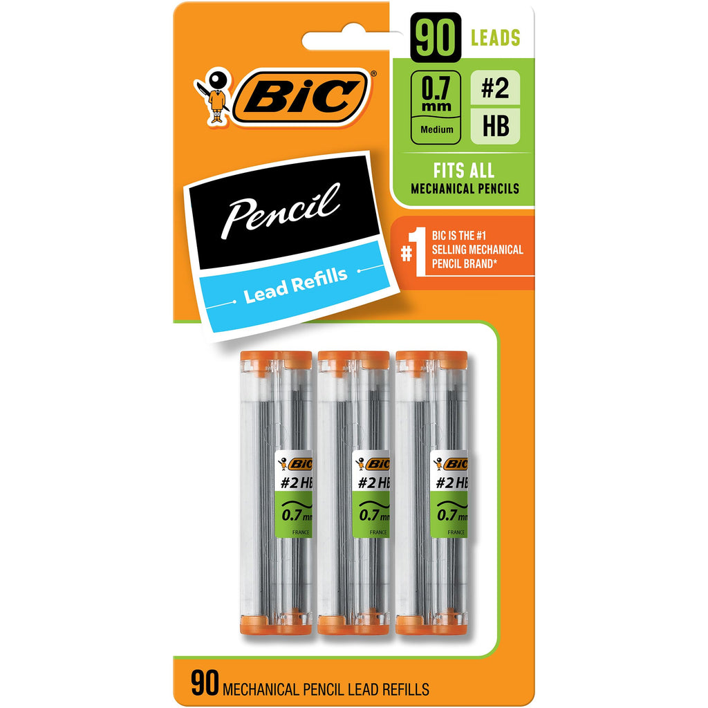 Premium imported BIC Mechanical Pencil Lead Refills with 90 #2 HB leads, perfect for all mechanical pencils. Available at Curat Cart.