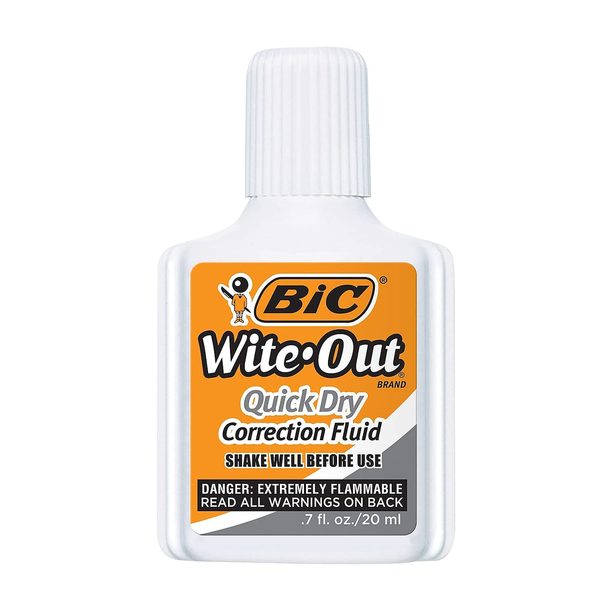 BIC Wite-Out Correction Fluid in official packaging, featuring quick-dry formula for flawless corrections. Available at Curat Cart.