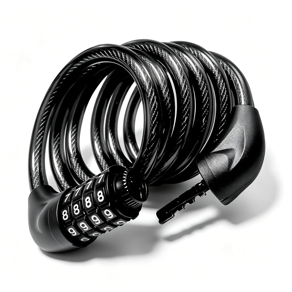 Secure your bike with this premium imported bike cable lock, featuring a durable design and combination mechanism, available at Curat Cart.