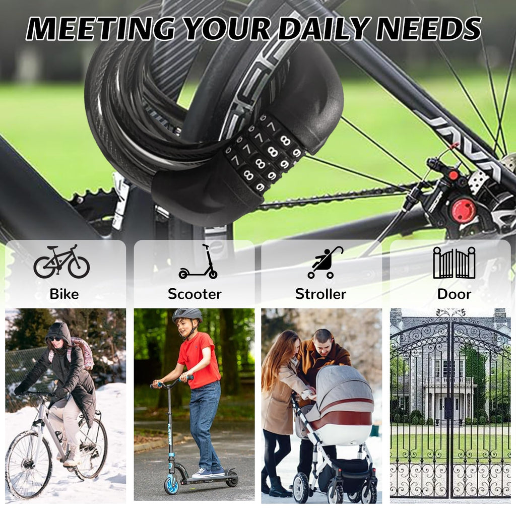 Secure your bike with the heavy duty Bike Cable Lock, 100% Authentic and available at Curat Cart in India.