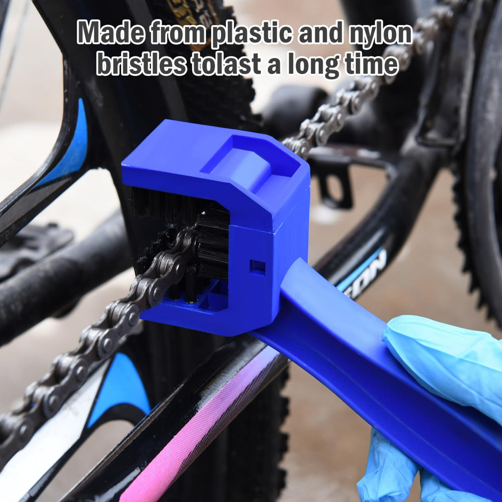 Premium imported chain washer cleaning brush with durable nylon bristles, perfect for maintaining bike chains. Available at Curat Cart.