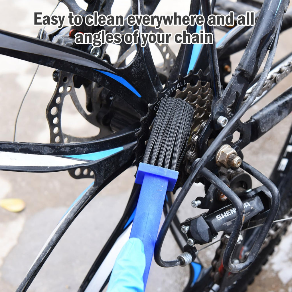 Effortlessly clean every angle of your bike chain with the Chain Washer Cleaning Brush from Curat Cart. Perfect for bike maintenance.