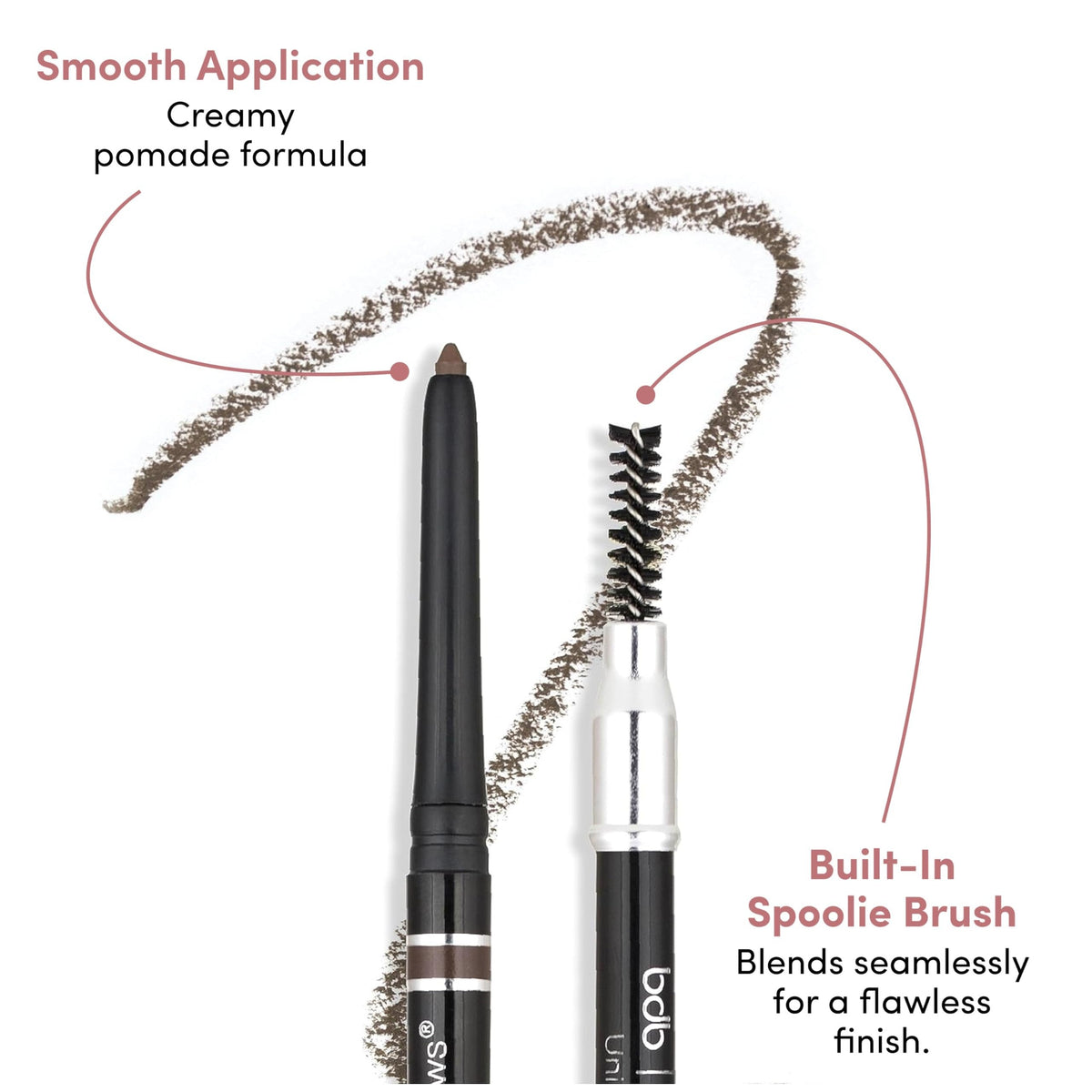 Billion Dollar Brows Universal Eyebrow Pencil features a creamy pomade formula and built-in spoolie brush for seamless blending. Verified by CuratCart.