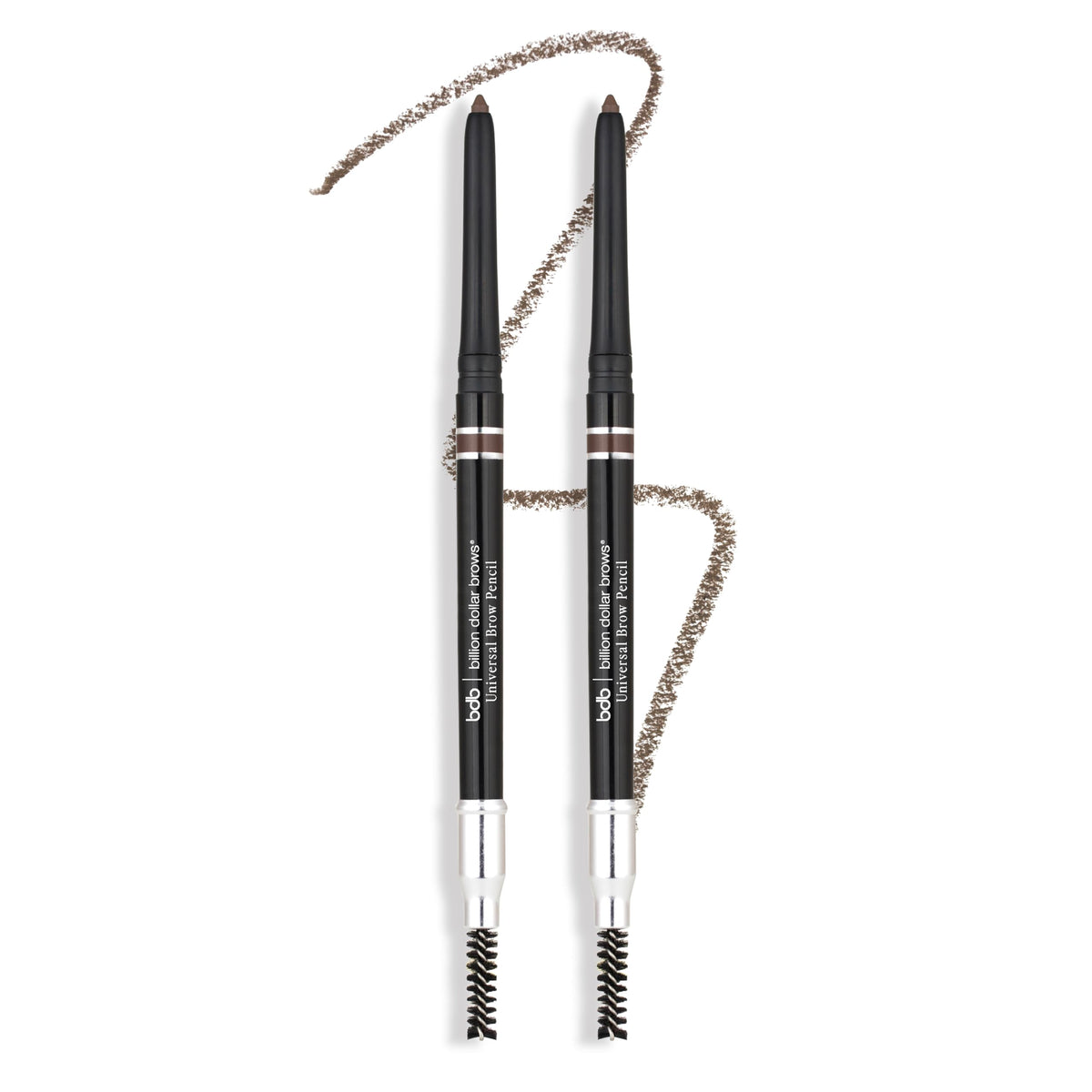Billion Dollar Brows Universal Eyebrow Pencil features two shades and a built-in spoolie. Verified by CuratCart for quality.