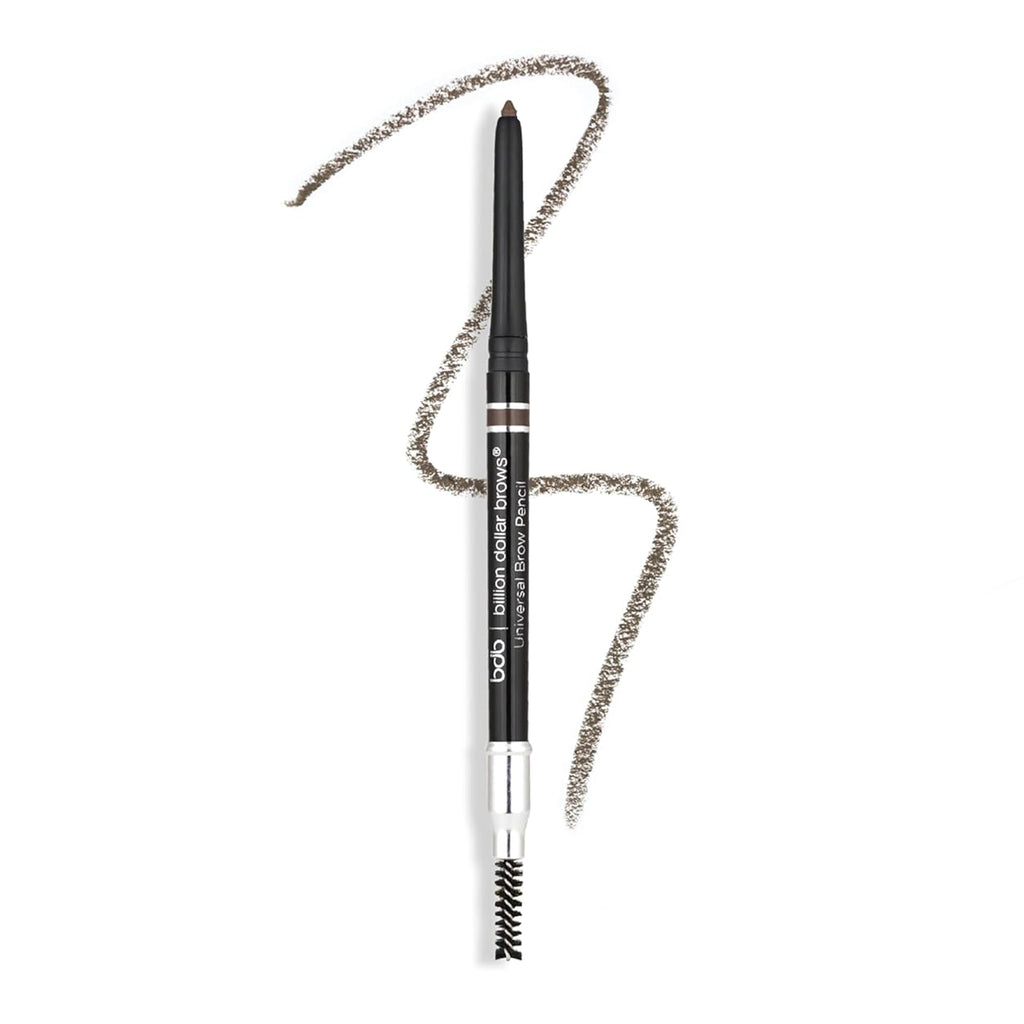 Billion Dollar Brows Universal Eyebrow Pencil in black with a dual-end spoolie. Available to order online now!