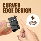Kalerr Binder Clips feature a curved edge design, gentle on paper and hand. Perfect for daily organization at Curat Cart.