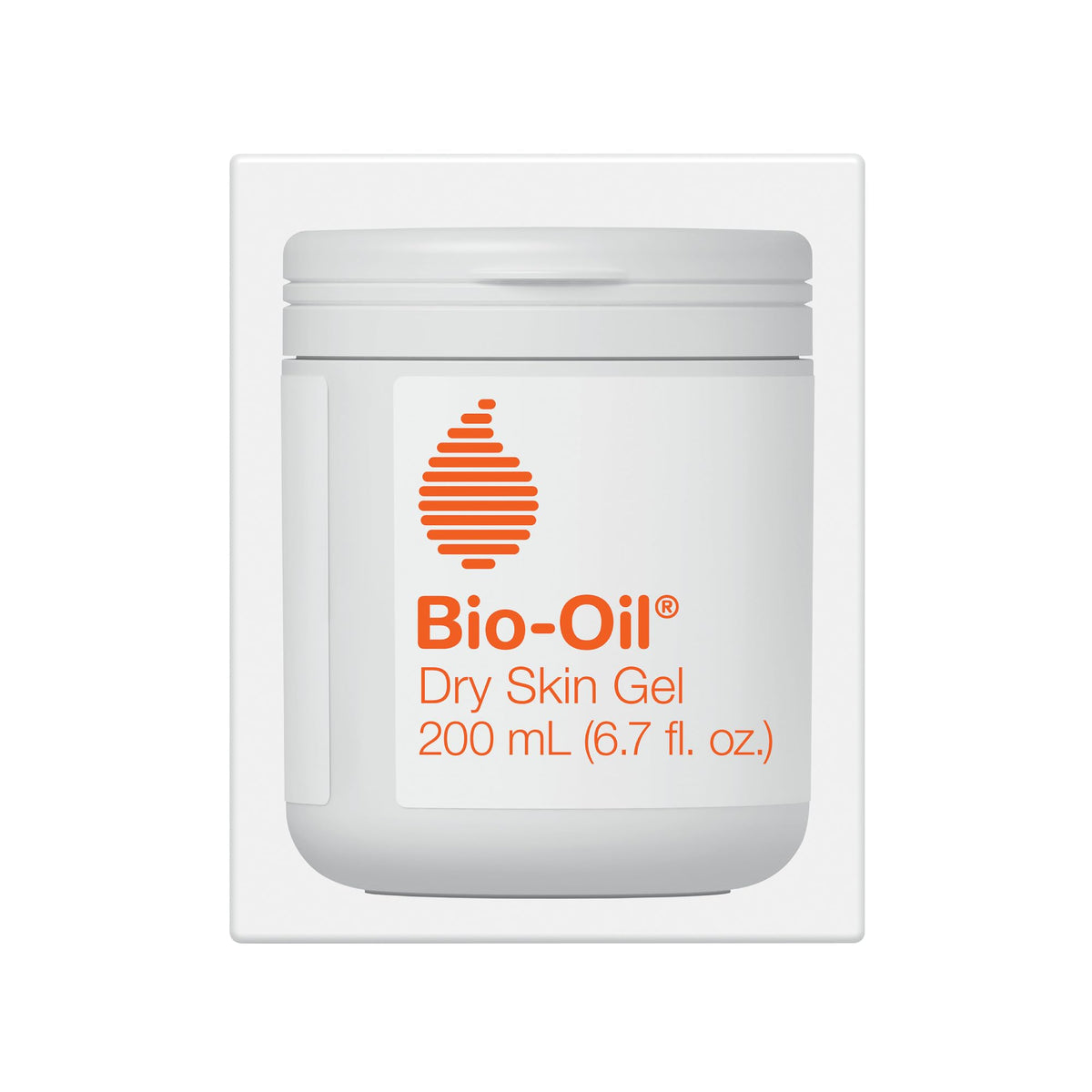 100% authentic Bio-Oil Dry Skin Gel moisturizer in a sleek white jar, 200 mL, ideal for nourishing dry skin.