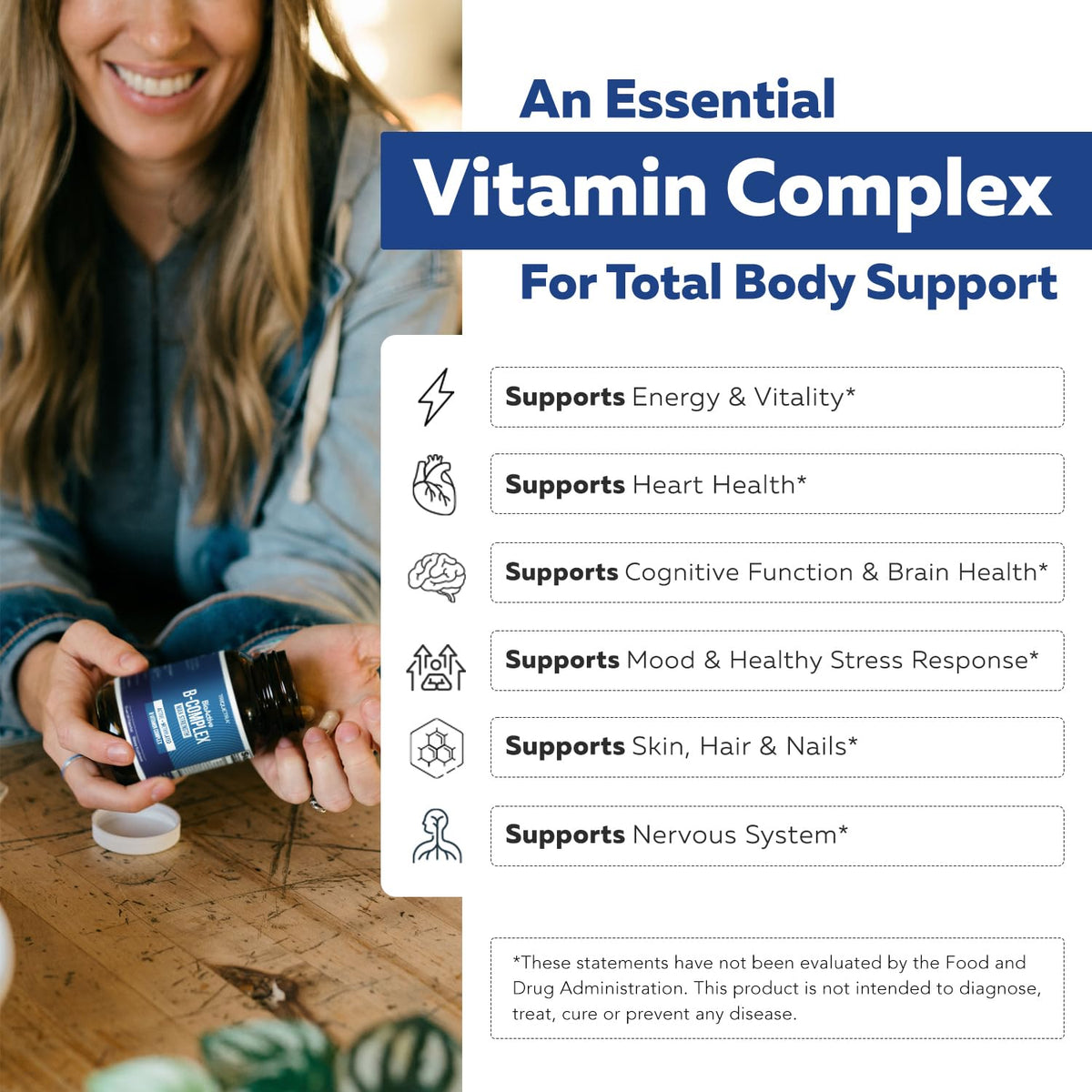Discover BioActive Vitamin B Complex, verified by CuratCart, supporting energy, heart health, and overall wellness.