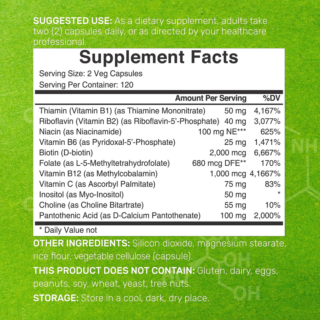 Bioactive Vitamin B Complex capsules, 100% Authentic and available in India at Curat Cart, ensuring premium quality for your health.