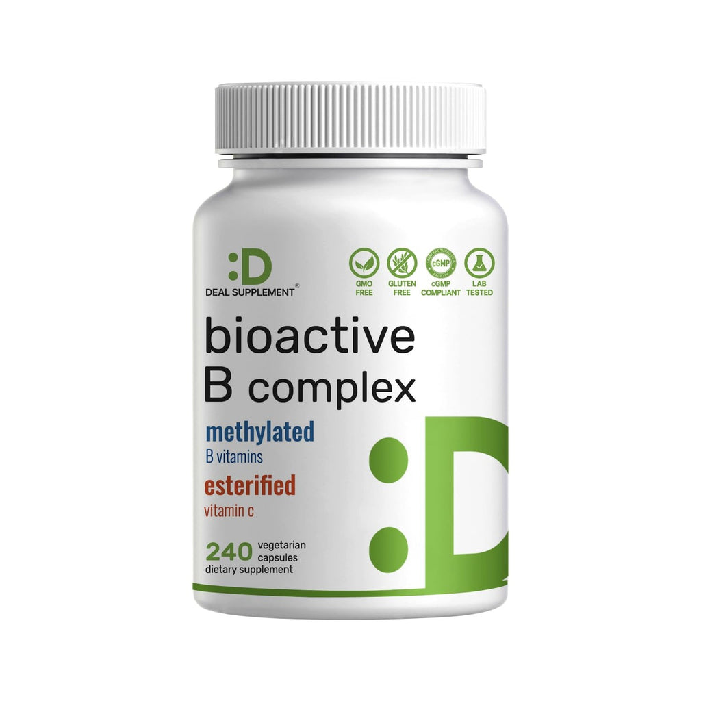 Bioactive Vitamin B Complex, a premium imported dietary supplement featuring methylated B vitamins from Curat Cart.