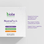 Biote Nutraceuticals NutraPack Hormone Balance, specially curated by Curat Cart, supports hormone metabolism and cardiovascular health.