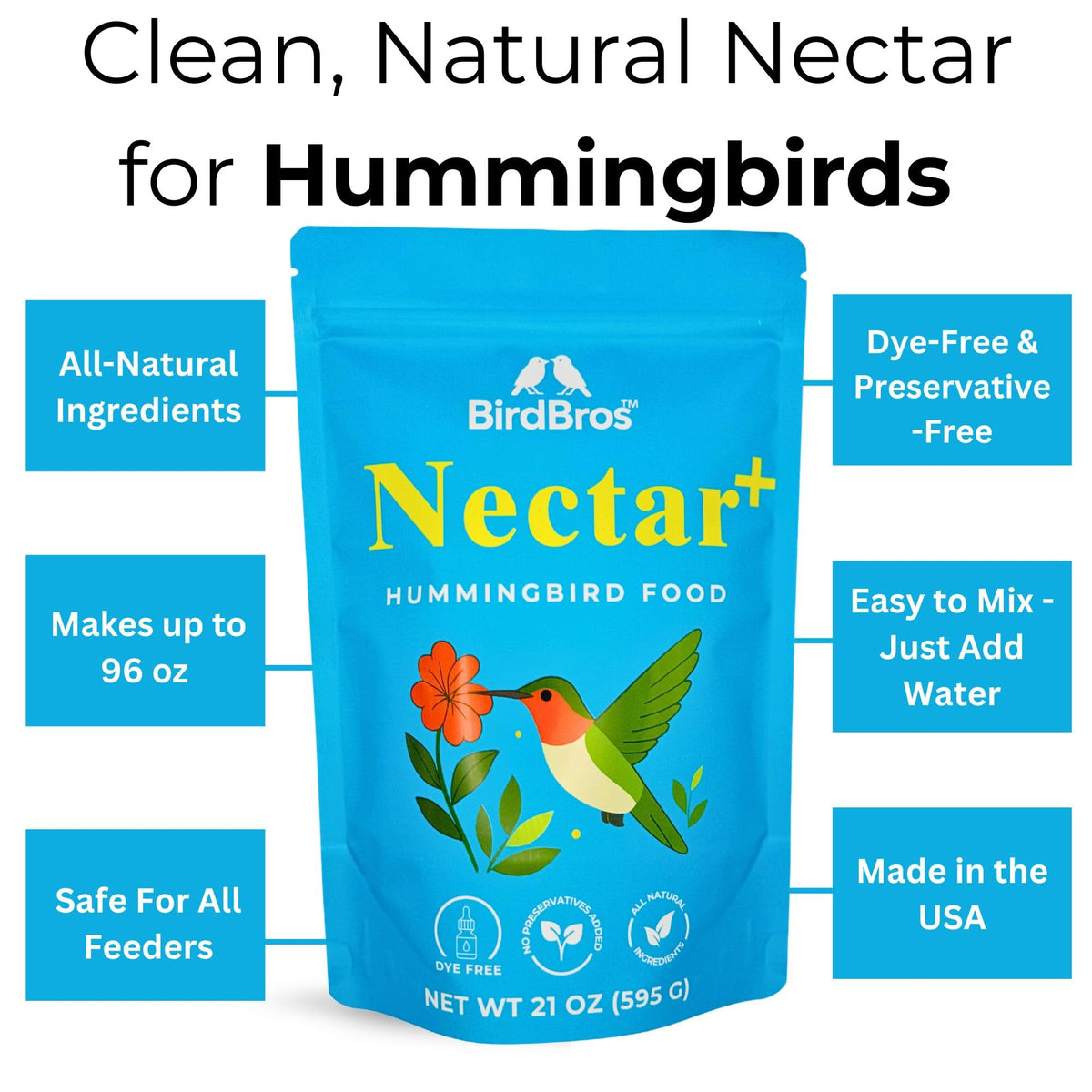 BIRDBROS Hummingbird Nectar Powder offers 100% authentic, all-natural ingredients, available in India at Curat Cart. Easy to mix—just add water.