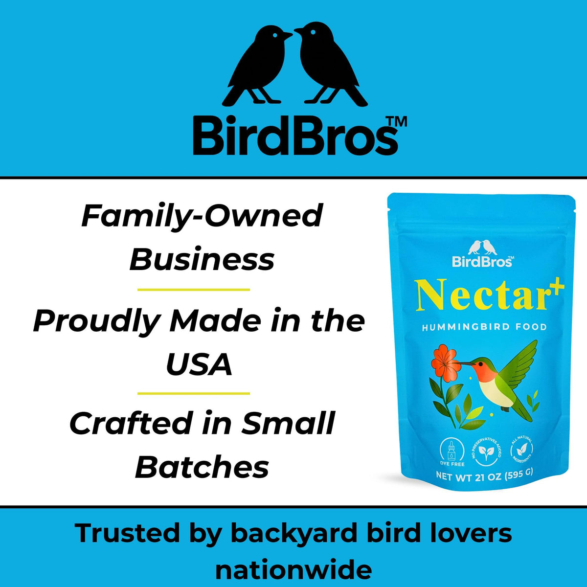 BIRDBROS Hummingbird Nectar Powder, crafted in small batches, is a premium imported favorite at Curat Cart for bird lovers in India.