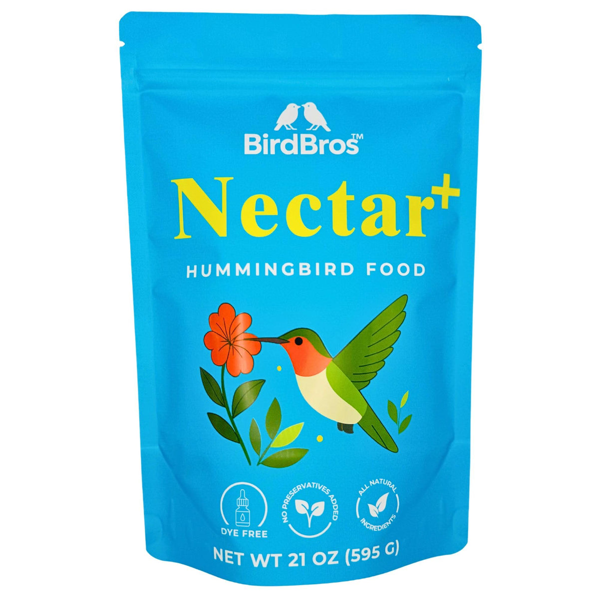 Premium imported BIRDBROS Hummingbird Nectar Powder, a natural food that attracts beautiful hummingbirds. Available at Curat Cart.