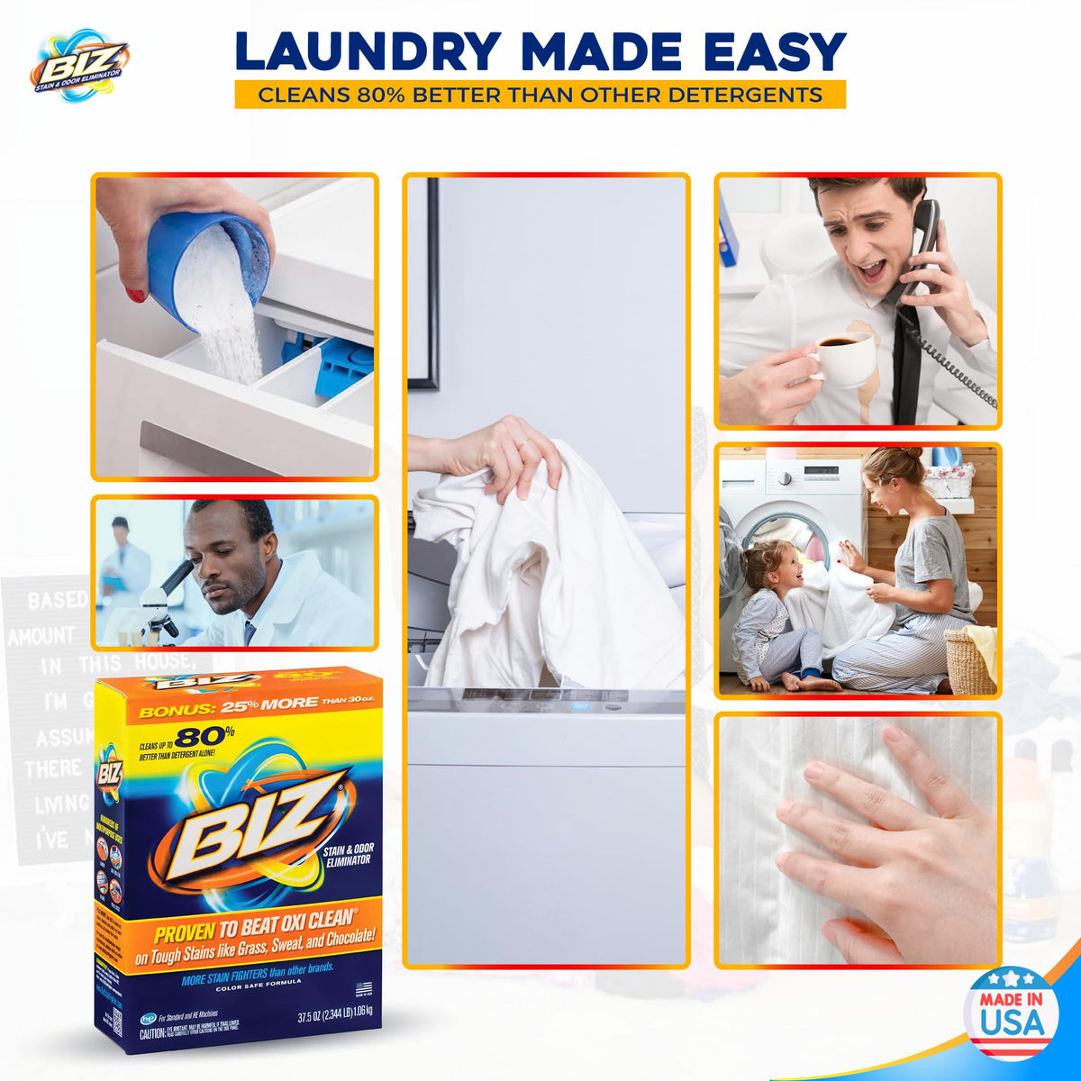 Biz Laundry Detergent Powder offers 80% better cleaning. 100% Authentic, available in India at Curat Cart.