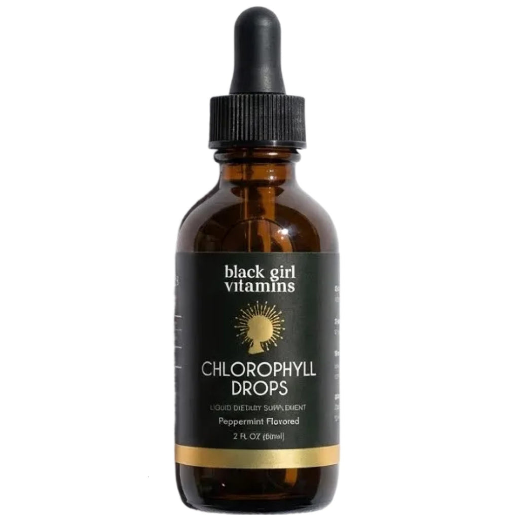Premium imported Black Girl Vitamins Liquid Chlorophyll in peppermint flavor, available at Curat Cart for a healthy lifestyle.